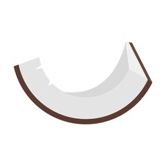 Poster - Coconut slice icon flat isolated vector