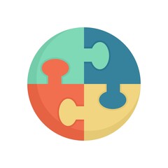 Poster - Puzzle skills icon flat isolated vector