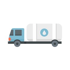 Poster - Milk truck tank icon flat isolated vector