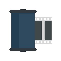 Poster - retro camera film icon flat isolated vector