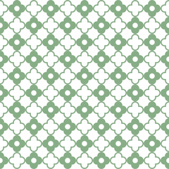 Poster - Monochrome green geometric seamless pattern. Retro tileable backgrounds line grid. Vintage style classic texture for wallpaper and fabric print designs