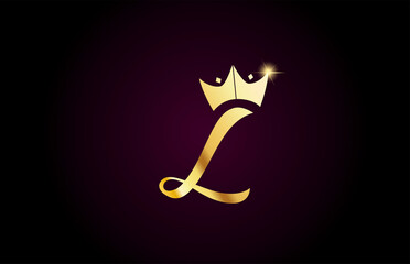 Wall Mural - L alphabet letter icon design with king crown template