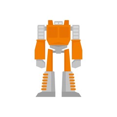 Sticker - Space robot transformer icon flat isolated vector