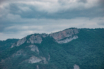 Wall Mural - dark clouds over the mountains