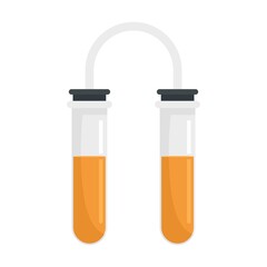 Poster - Double test tube lab icon flat isolated vector