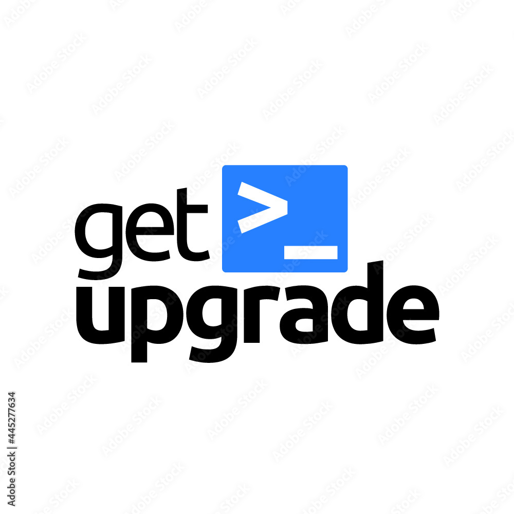 Code Upgrade Logo Logo Get Upgrade fundo branco Stock Vector | Adobe Stock
