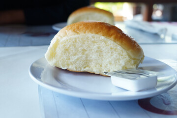 Closeup shot of a fresh delicious bread roll