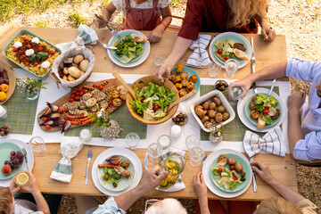 Wall Mural - Group of People Eating Dinner