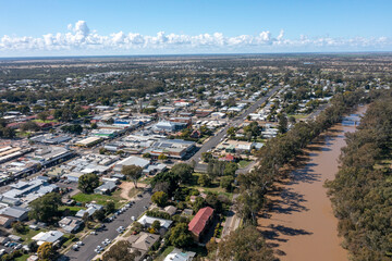 Wall Mural - goondiwindi , queensland, the town on the macintyre river that separates new south wales from queens
