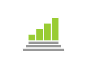 Canvas Print - Chart growth up on the stairs logo