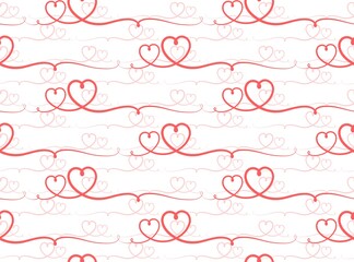 Sticker - The Seamless background with red hearts.