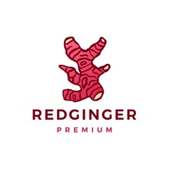 Wall Mural - red ginger root logo vector icon illustration