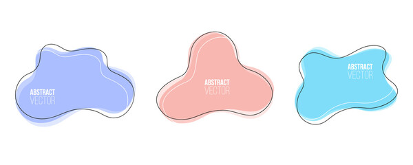 Fototapete - Set of abstract color liquid shapes. Fluid graphic elements for your creative design. Vector illustration.