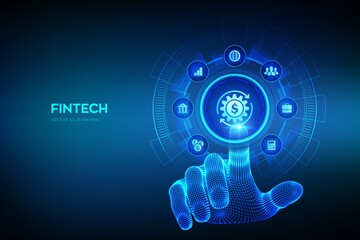 fintech. financial technology, online banking and crowdfunding. business investment banking payment 