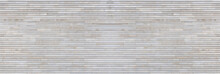 Panorama Wand Detail Einer Neuen Hellen Holzverkleidung Aus Schmalen Horizontalen Brettern 