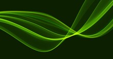 Abstract Green Lines Background. Flow Dynamic Wave. Digital Data Structure. Future Mesh Or Sound Wave. Motion Visualization. Magic Vector Illustration.