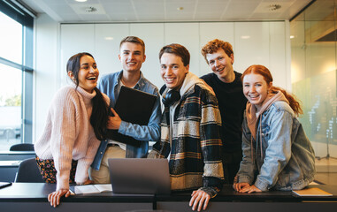 Group of boys and girls in a classroom