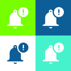 Bell Flat four color minimal icon set