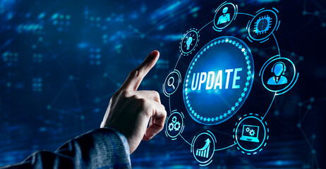Internet, business, Technology and network concept. Update software computer program upgrade.