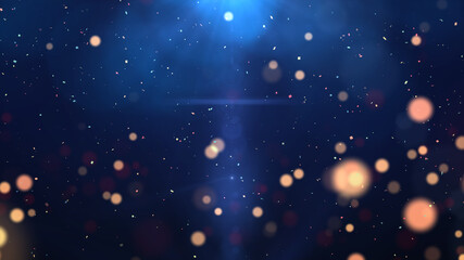 Poster - Happy New Year 2024. new year festival abstract background with golden numbers and glitter lights.