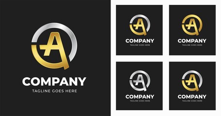 Wall Mural - Letter initial A logo design template with circle shape style