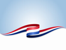 Dutch Flag Wavy Abstract Background. Vector Illustration.