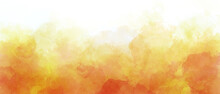 Orange Yellow Watercolor Gradient Background With Clouds Texture