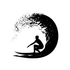 Wall Mural - surfer on the wave vector illustration