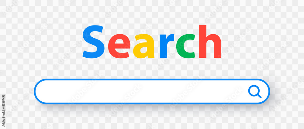 Search bar, search boxes. Google search bar with shadow on transparent ...