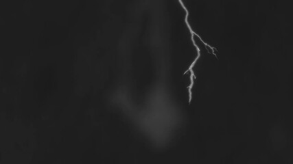 Wall Mural - blue lightning strikes on a black background, with alpha channel.