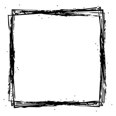 Poster - Black empty frame. Vector isolated paint squared frame.