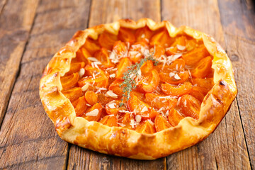 Wall Mural - homemade apricot tart with almond