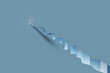 © Dreava Bogdan/Westend61 - Three dimensional render of wireframe man walking past crevice