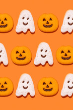 Pattern Of Halloween Themed Cookies