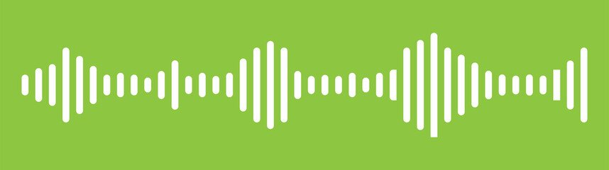 Wall Mural - Sound Wave Symbol of Equaliser. vector on green flat background.