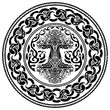 tribal viking amulet with yggdrasil in celtic style
