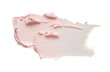 Gently pink smear and texture of face cream or acrylic paint isolated on white background