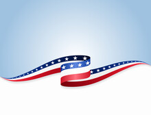 American Flag Wavy Abstract Background. Vector Illustration.