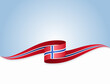 Norwegian flag wavy abstract background. Vector illustration.