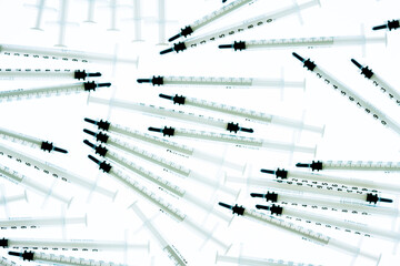 Sticker - Tuberculin Injection syringes on white background