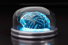 Illuminated Brain In Jar