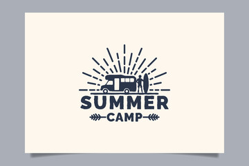 Wall Mural - summer camp logo vector graphic for any business especially for outdoor activity, summer holiday, sport, adventure, etc.