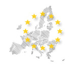 Fototapeta  - Szkic mapy państw członkowskich Unii Europejskiej