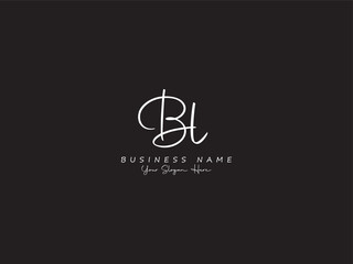 Letter BL Logo, handwritten signature bl logo icon vector for business or your brand