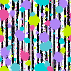 Wall Mural - graffiti seamless pattern. repeating paint splatter pattern. background abstract color splash. grung
