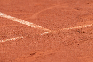 Wall Mural - Empty clay tennis court. Professional sport concept