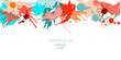 © HALINA YERMAKOVA - Splashes of paint. Blots. Creative bright watercolor background, banner, cover design. Art design in an abstract style.