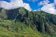 Lush jungle mountain landscape from Maui Hawaii. Perfect spot to visit for travel, adventure, and paradise getaway. 