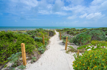 Pathway To The Beach. Beautiful Florida Beach.  Bahia Honda State Park,  Bahia Honda Key, Florida Keys, FLorida USA.