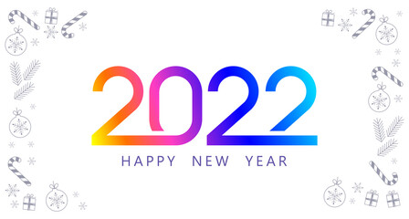 Wall Mural - Happy new year. Holiday background. 2022. Happy new year. 2022 new year. Happy new year design. Colorful holiday background for calendar or web banner. 2022 celebration. Light 2022